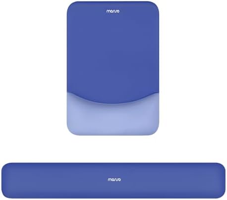 MOSISO Wrist Rest Support Mouse Pad & Keyboard Set, Royal Blue