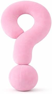 EVOLIVE Question Mark Neck Pillow 15"x24", Velvet Ergonomic Support (Pink)