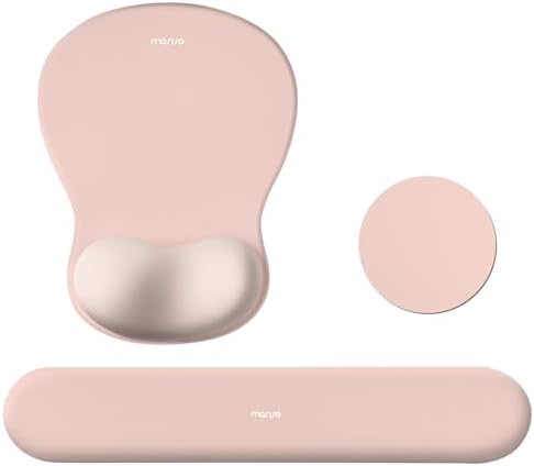 MOSISO Wrist Rest Support for Mouse Pad&Keyboard Set, Pink