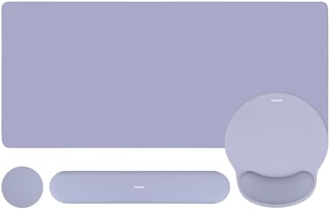 MOSISO Wrist Rest for Mouse Pad Set, Large Gaming Deskpad, Lavender Gray