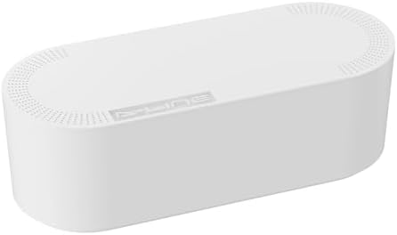 D-Line Cable Management Box, Power Strip Holder, Floor Outlet Hiders, Desk Cord Organizer, Cover TV Wires, Wire Storage – 16.5 in (Length) x 6.5in (Width) x 5.25in (Height) - Large, White