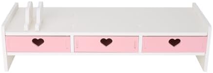 Cute Monitor Stand Kawaii Desk Organizer Cute Desk Organizer with Drawers Monitor Riser Computer Stand
