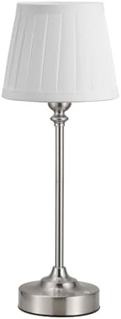 Kakanuo Cordless Table Lamp Rechargeable Silver - 1 Pack 4000mAH Battery Operated Lamp for Decor, 3000K Stepless Dimming Touch Control Wireless Lamp for Bedroom, Dining Table, Counter, Living Room