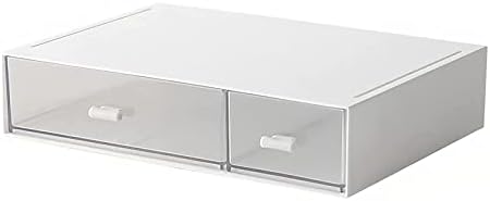 Desk Organizer-Stackable Storage Drawers, Desk Drawer Organizer Perfect For Collection Small Item/Cosmetic Office Supplies - 2 drawers (White)