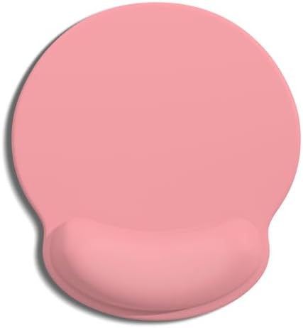 Auhoahsil Mouse Pad, Ergonomic Mouse Pad with Wrist Rest, Pain Relief Computer Gel Mouse Pad Wrist Support for Laptop, Mousepad with Non-Slip PU Base, Mouse Pads for Desk, Pink