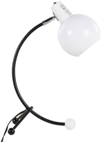 Desk Lamp with Brass Arc & Frosted Glass Globe, Adjustable for Office Dorm