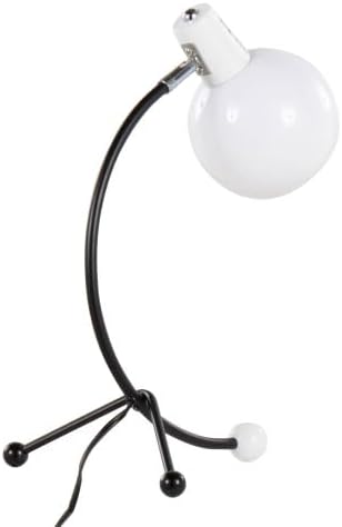 Desk Lamp with Brass Arc & Frosted Glass Globe, Adjustable for Office Dorm