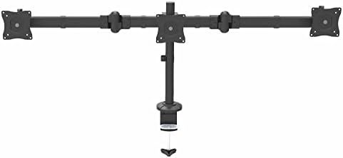 StarTech.com Desk Mount Triple Monitor Arm - Ergonomic VESA 3 Monitor Mount up to 27" - Articulating & Height Adjustable Pole Mount - Tilt/Swivel/Rotate LCD/LED Screen - Desk Clamp/Grommet (ARMTRIO)