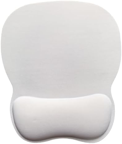 Mouse Pad with Wrist Support, Ergonomic Mousepad with Comfortable Memory Foam Wrist Rest Cushion, Relieve Wrist Pain, Non-Slip Rubber Base Gaming Mice Pad for Home Office Computer Laptop, White