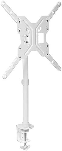 VIVO Ultra Wide TV Desk Mount for up to 55 inch Screens Weighing 66 lbs, Full Motion Height Adjustable Single Television Stand, White, STAND-V155CW