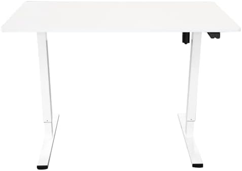 Stand Up Desk Store Electric Compact Standing Desk (White Frame/Matte White Top, 48” Wide)