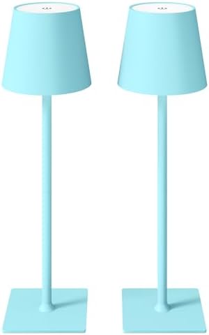 CHLORANTHUS 2 Pack Cordless Table Lamps, 3 Colors Stepless Dimming, 5000mAh Rechargeable Battery LED Desk Lamp for Bedroom/Couple Dinner/Desk/Cafe/Dining Room/Terrace