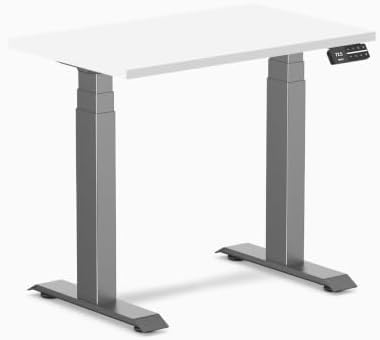 Desky Dual Mini Sit Stand Desk White 32" Space Gray