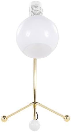 Desk Lamp with Brass Arc & Frosted Glass Globe, Adjustable for Office Dorm