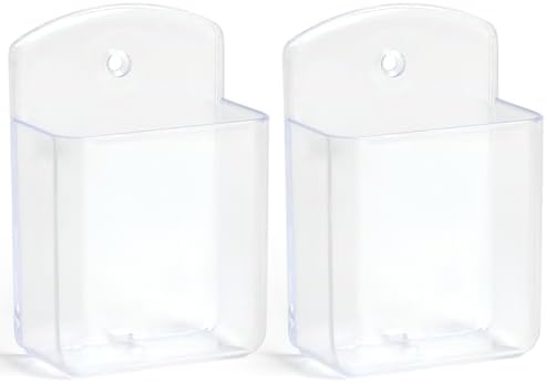 2 Pcs Remote Control Holder Wall Mount, TV Controller Holder, Self Adhesive Remote Holder, Wall Pen Holder Storage Accessories for Home Office School（Clear）