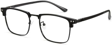 Cyxus Blue Light Glasses for Men, Square Browline Computer Eyewear