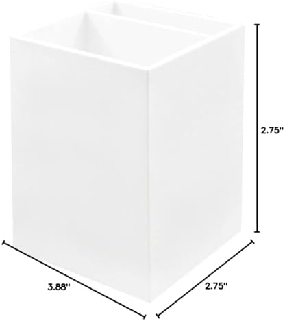 JAM PAPER Plastic Pen Holder - White - Desktop Pencil Cup - Sold Individually