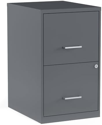 Staples Vertical File Cabinet, Letter/Legal, 2-Drawer, Locking, Graphite
