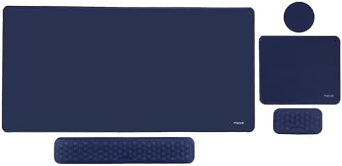 MOSISO Large Gaming Mouse Pad&Massage Keyboard Wrist Rest, Navy Blue