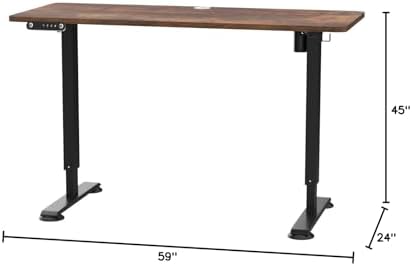 farexon 63x24 Inch Electric Standing Desk with Mouse Pad, Brown