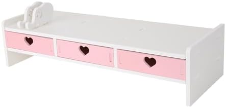 Cute Monitor Stand Kawaii Desk Organizer Cute Desk Organizer with Drawers Monitor Riser Computer Stand