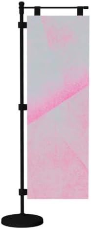 Trendy Modern Foam Roller Pink Deluxe Desk Flag Set, 12 x 4 Inch Miniature Table Flag with 14" Pole & Stand Base