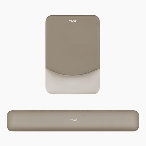 MOSISO Wrist Rest Support Mouse Pad & Keyboard Set, Bronze Brown