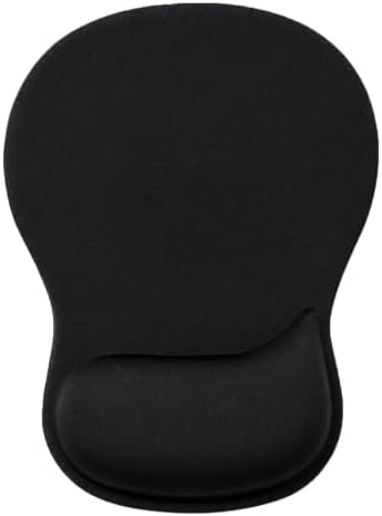 Mouse Pad with Wrist Rest Ergonomic Memory Foam Support, Non-Slip Rubber Base, Comfortable Typing Cushion for Home Office Computer Laptop, Black