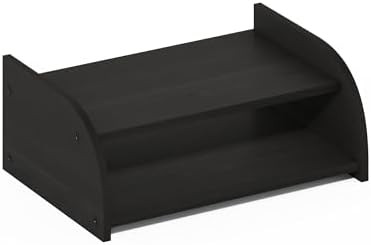 Furinno Classic Desk Organizers and Accessories, 2-Tier Monitor Riser, Office Organization, Desk Top Book Shelf, for Office Supplies, Office Desk Utility, Dark Espresso