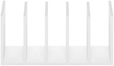 Furinno HERMITE Desk File Folder Organizers, 5-Space Vertical Desktop Office Organization Racks, Desk Top Display Book Shelf, for Paper, Office Supplies, Magazine, White