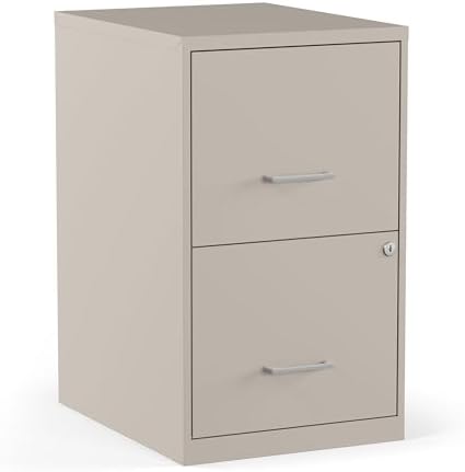 Staples Vertical File Cabinet, 2-Drawer, Letter/Legal, Locking, Putty