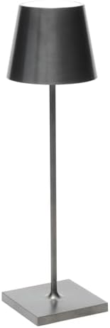 Zafferano, Poldina Pro, Rechargeable Cordless Lamp, Antique Nickel