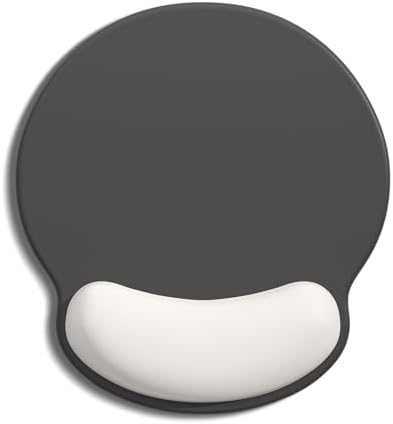 Auhoahsil Ergonomic Mouse Pad with Wrist Rest, Comfortable Silicone Non-Slip Computer Pain Relief Gel Mouse Mat with Wrist Support for Gaming, Work, Office, Women & Men, Cute Pattern, Gray Beige