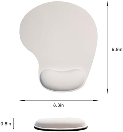 Mouse Pad with Wrist Support, Ergonomic Mouse Pads with Memory Foam Wrist Rest, Easy Typing Pain Relief, Comfortable Home Office Computer Wrist Support Pads for Working Studying Gaming, White