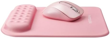 memzuoix Pink Ergonomic Mouse Pad with Wrist Rest Support,Premium Memory Foam Cushioning for Pain Relief, Non-Slip PU Base for Stable Smooth Control - Perfect for Laptop, Computer, and Home Office
