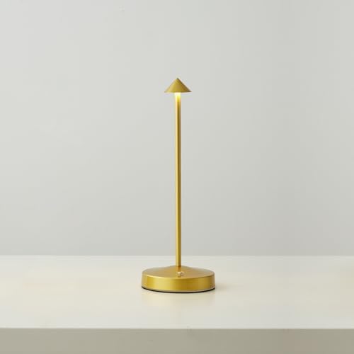 Cordless Table Lamps,Rechargeable Led Touch Bar Lamp,Portable Battery Operated Lamps,Dimmable Small Table Lamps,Minimalist Design,for Living Room/Restaurant/Couple Dinner/(Gold)