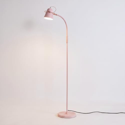 Brightech Zoey LED Floor Lamp - Flexible, Bright Standing Task Light for Puzzles, Crafting, Sewing and Reading - Perfect Dimmable Lighting for Kids Bedrooms, Desks, Nurseries, & Offices - Pastel Pink