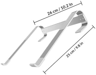 Aluminum Alloy Laptop Stand Ventilated Cooling Notebook Rack Portable Computer Holder Silver for Desk Use Compatible with MacBook and Notebooks