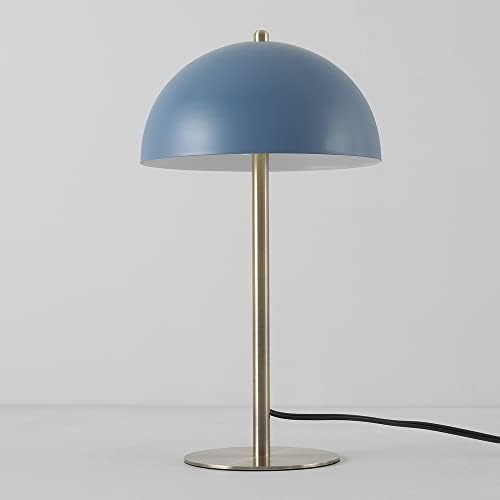 Globe Electric 15" Matte Blue Desk Lamp with Matte Brass Accents
