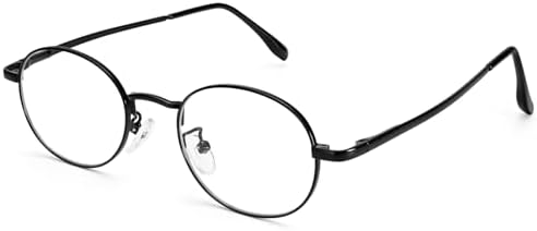 Dollger Oval Blue Light Glasses for Women Retro Anti Bluelight Blocker Glasses Men for Computer Small Metal Frame Eyeglasses
