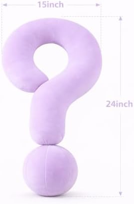 EVOLIVE Question Mark Neck Pillow 15"x24" Velvet Ergonomic Support Lavender