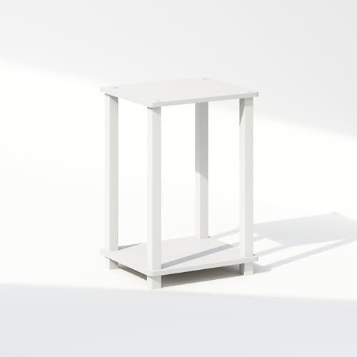 Furinno Simplistic Toolless 2-Tier Compact Night Stand, White