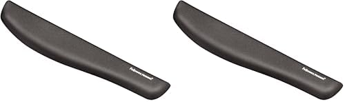 Fellowes PlushTouch Foam Keyboard Wrist Rest with MICROBAN - Graphite (9252301) (Pack of 2)