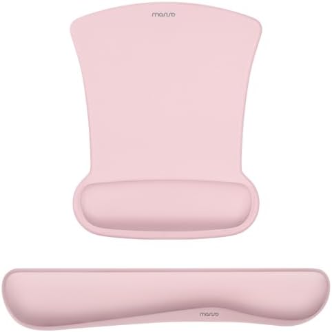 MOSISO Wrist Rest Support for Mouse Pad & Keyboard Set, Pink