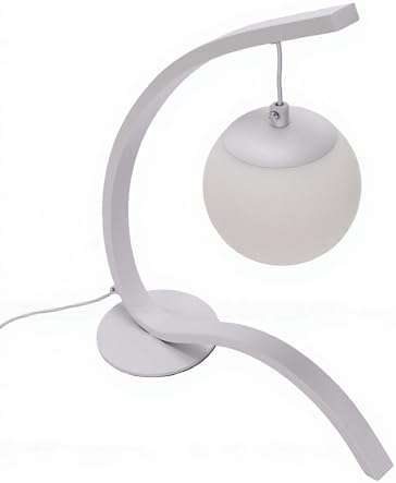 Dpofirs Anti Glare LED Bedside Lamp, 3 Levels Brightness 3 Color Temperatures Dimmable Nightstand Lamp, Eye Caring Creative Desk for Home Hotel Bedroom Reading, Sturdy Iron & PVC (White)