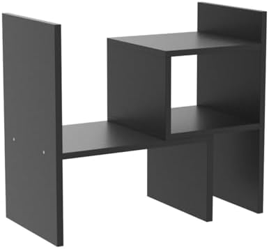 Jerry & Maggie Adjustable Rotatable Wood Desktop Display Shelf Black