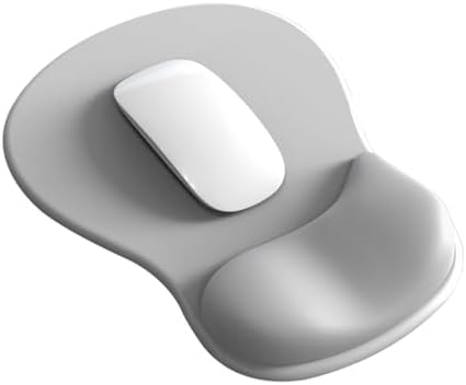 Mouse Pad with Wrist Rest,Ergonomic Mouse Pad with Comfortable Gel Wrist Rest Support and Non-Slip PU Base for Easy Typing Pain Relief, Durable and Washable(Gray)