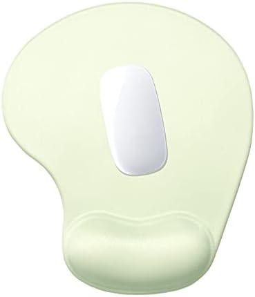 Hsurbtra Ergonomic Mouse Pad with Wrist Rest Support, Gel Mouse Pads with Non-Slip PU Base, Pain Relief Memory Foam Computer Mat, Cute Office Supplies Desk Decro Accessories, Lake Green