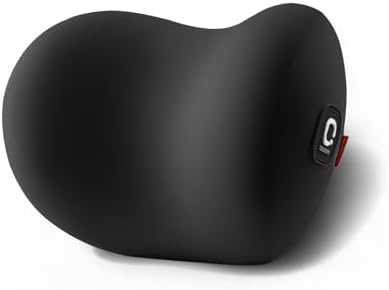 BEBAS Memory Foam Car Headrest Pillow - Breathable Neck Support Pillow for Driving, Universal Fit Cars/SUVs/Tesla/Toyota & Office Chair, Removable Cover (Black, 4-Season)