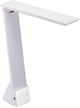 Bostitch Office KT-VLED1810-WHITE Powered Rechargeable Battery LED Desk Lamp, 3 Color Temperatures, Flip Open, White
